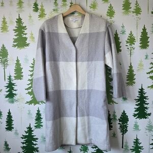 Adam Lippes For Target Gray and Cream Mohair Coat.